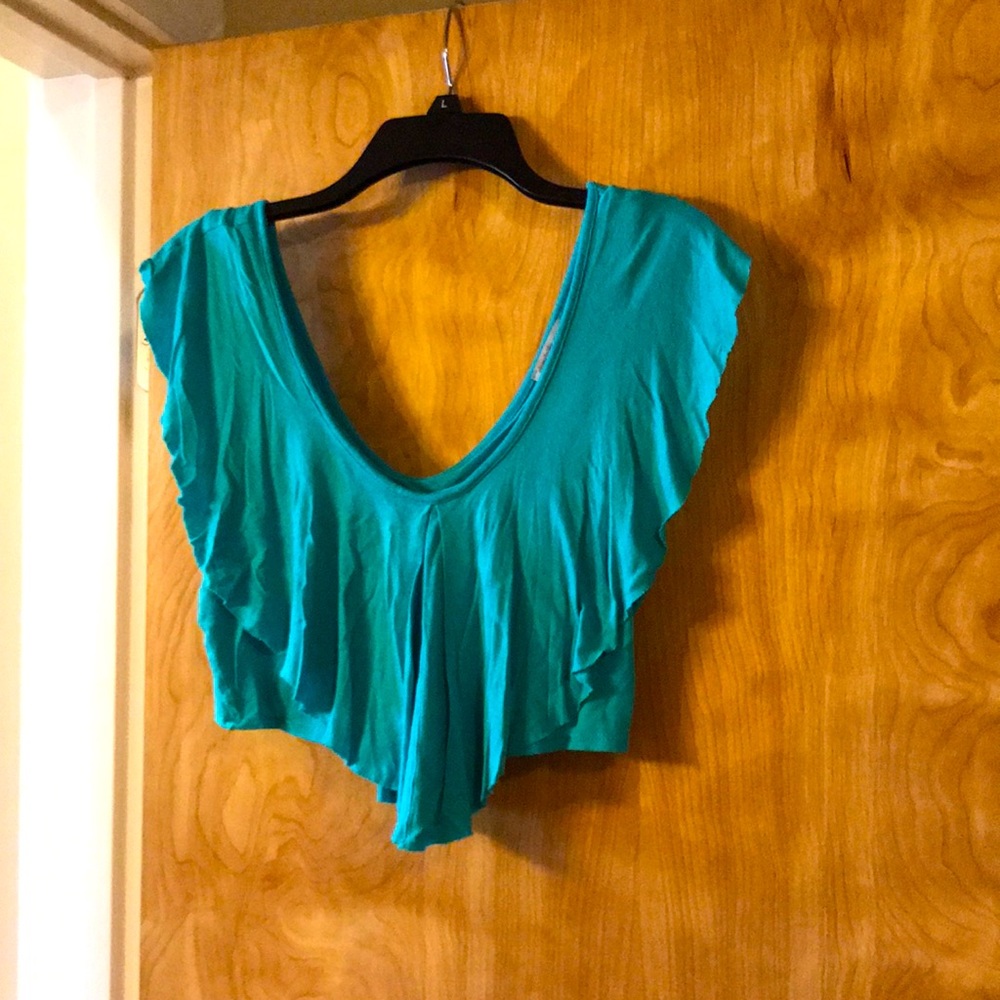 Charlotte Russe large teal crop top